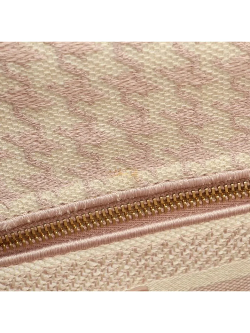Dior Handbag Lady D-lite Houndstooth 2-Way Pink Ivory Canvas Tote